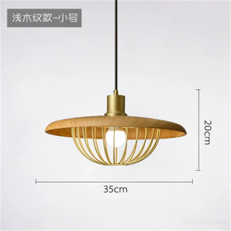 lustre nordique en forme de chapeau de grain de bois