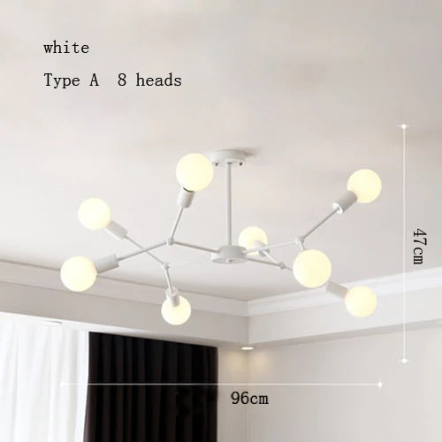 lustre moderne à plusieurs têtes pour intérieur créatif