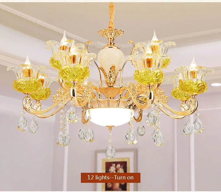 lustre en cristal européen éclairage de luxe pour décoration intérieur