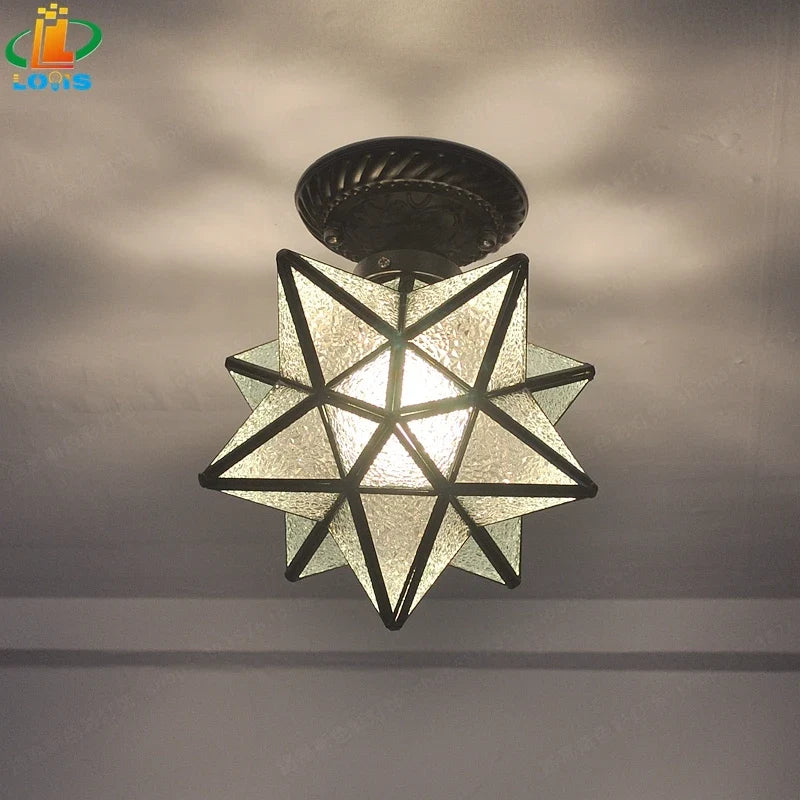 plafonnier pentagramme moderne éclairage étoile pour couloir ou entrée