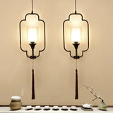 lustre chinois moderne simple avec lumières led suspendues