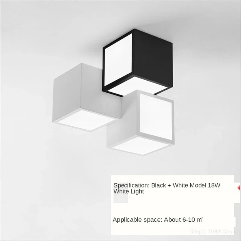 plafonnier carré créatif lumières led modernes décoration simple lustre luminaire