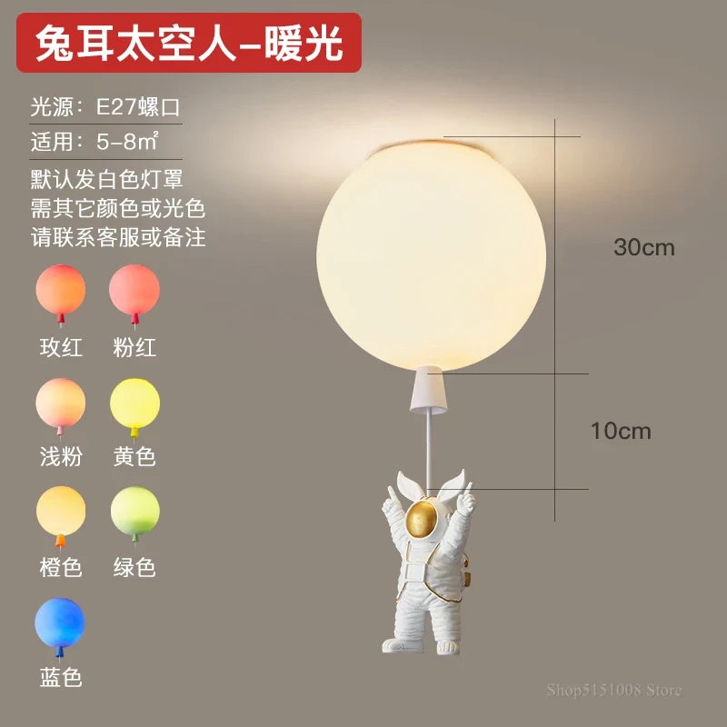 plafonnier led nordique créatif astronaute ballon pour enfants