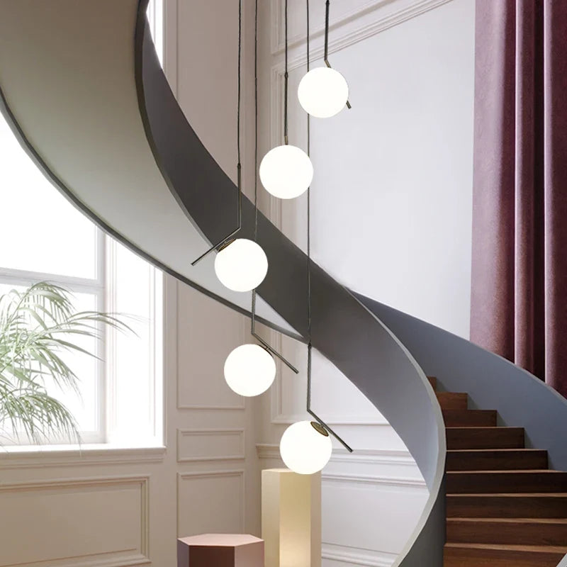 lustre moderne nordique en verre pour décoration intérieure