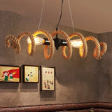 lustre rétro loft en corde de chanvre pour bar pub café