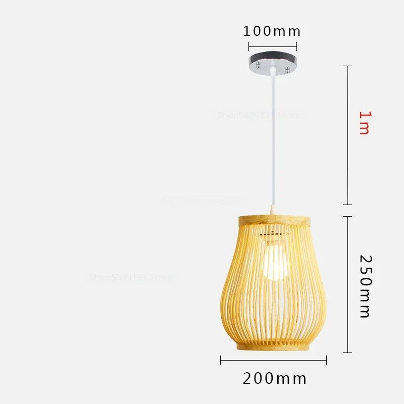 luminaire suspendu en bambou chinois pour restaurant hôtel