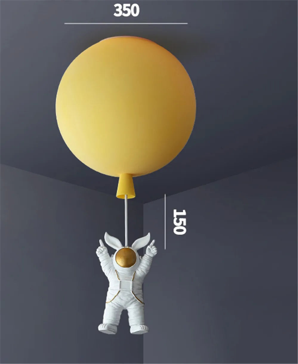 plafonnier led nordique avec astronaute et ballons pour enfants