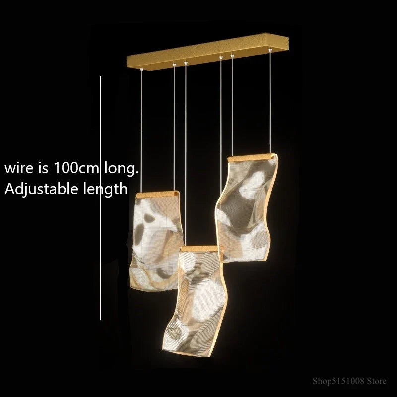 lustre led moderne pour escalier et magasin de vêtements