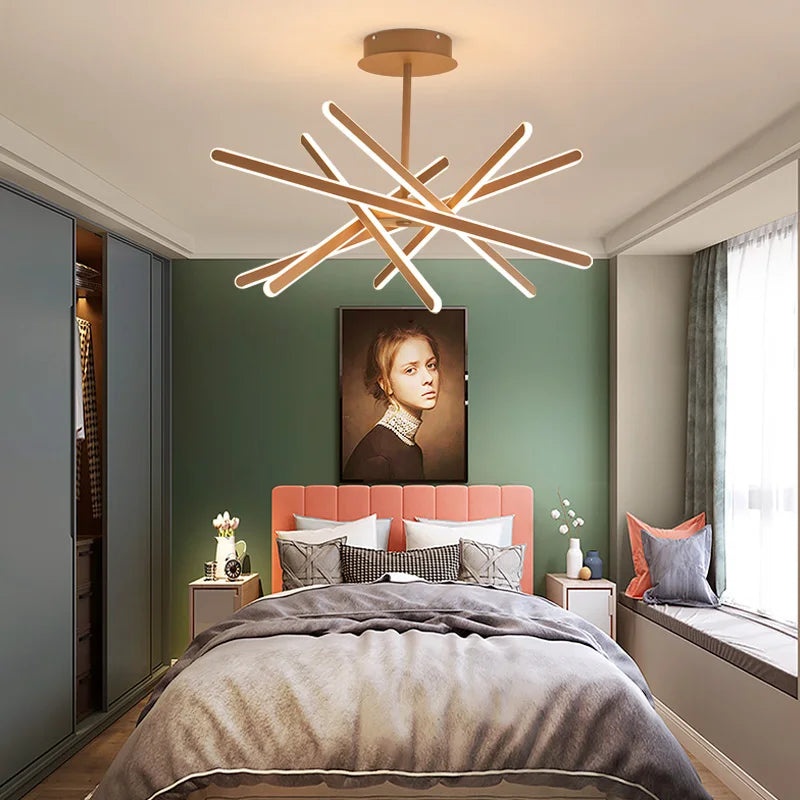 lustre à led design moderne avec télécommande et intensité variable