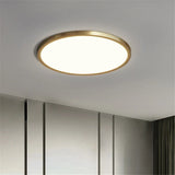 plafonnier led rond minimaliste en cuivre pour allée couloir