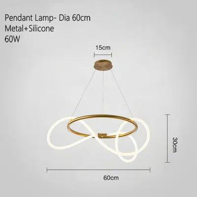 Creative Line Pendant Lamp with 360 degree Lighting for Bedroom Living room Dining room Kitchen lighting