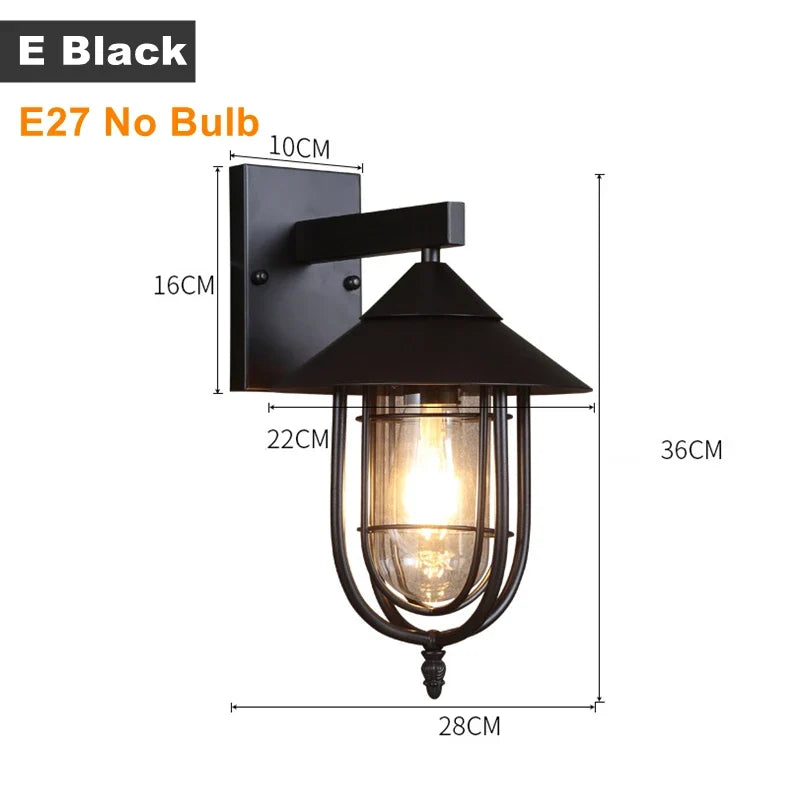 applique murale led rustique en fer vintage pour intérieur et extérieur