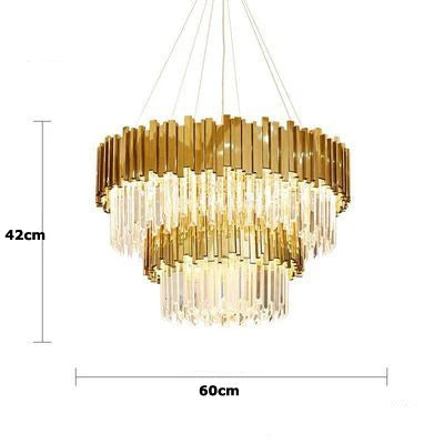 plafonnier moderne en cristal ovale à plusieurs couches