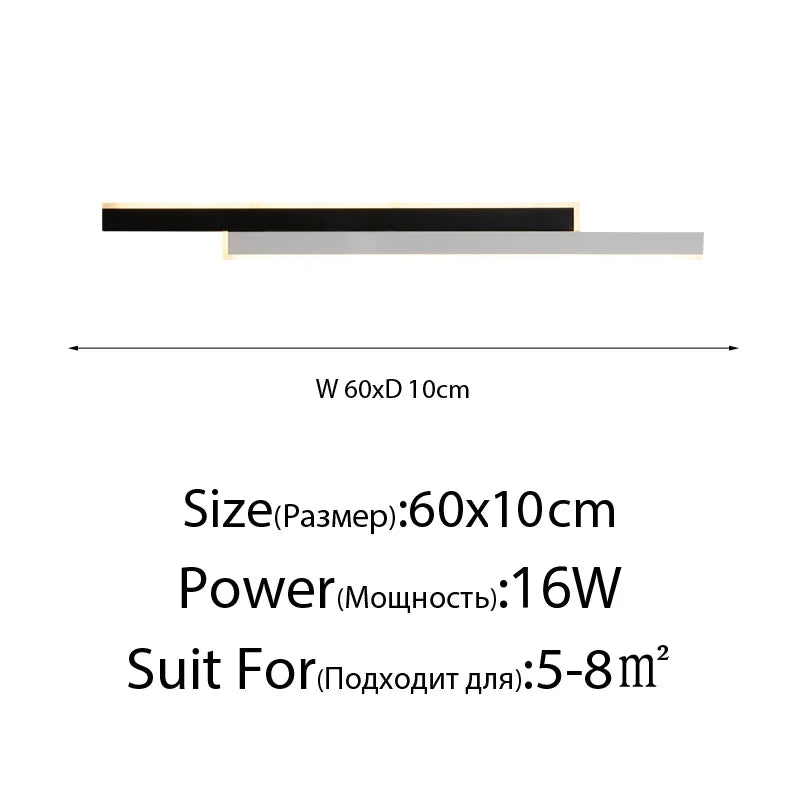 applique murale à led en aluminium pour décoration intérieure moderne