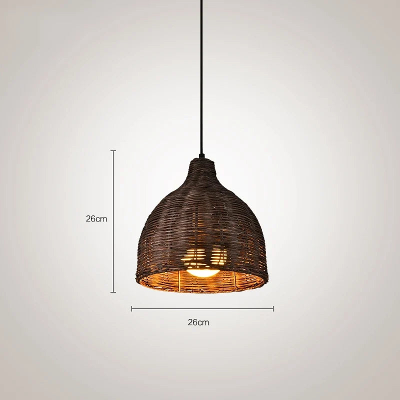 suspension en rotin et bambou pour décoration intérieure rusticité asiatique