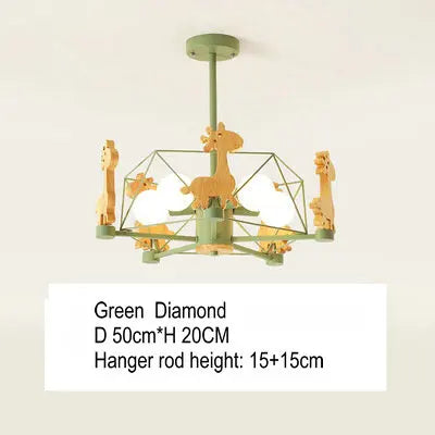 Suspension LED diamant bois Etoile