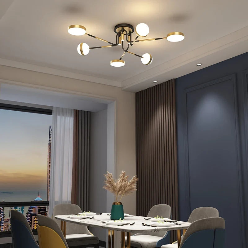 lustre LED élégant pour intérieur moderne et chaleureux