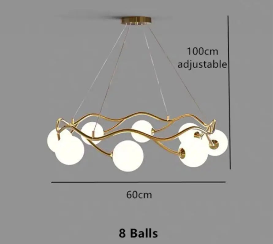 lustre moderne en verre blanc décoration artistique pour intérieur