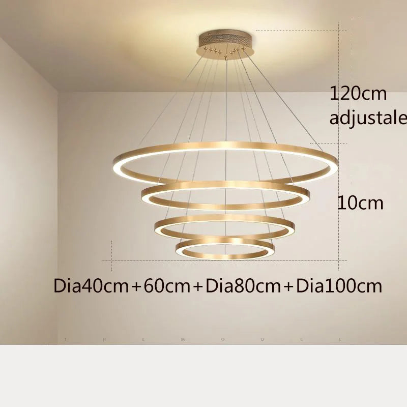 lustre simple style nordique moderne cercle rond décoration intérieure