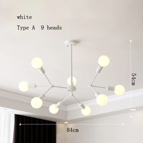 lustre moderne à plusieurs têtes pour intérieur créatif