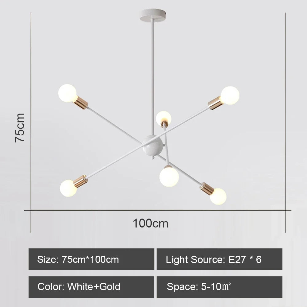 Plafond moderne à LEDs lustre lumière salon chambre industrielle spoutnik lustres suspension lampe créative éclairage maison décor