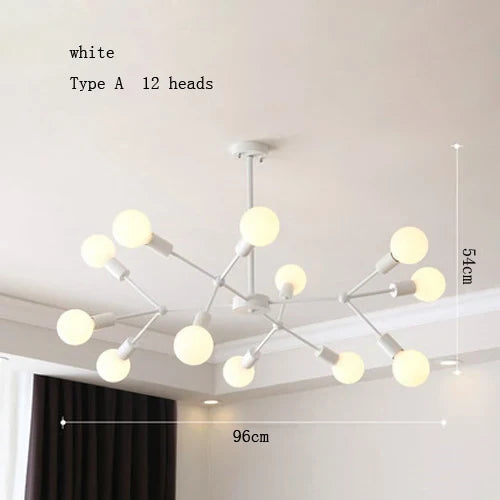 lustre moderne à plusieurs têtes pour intérieur créatif