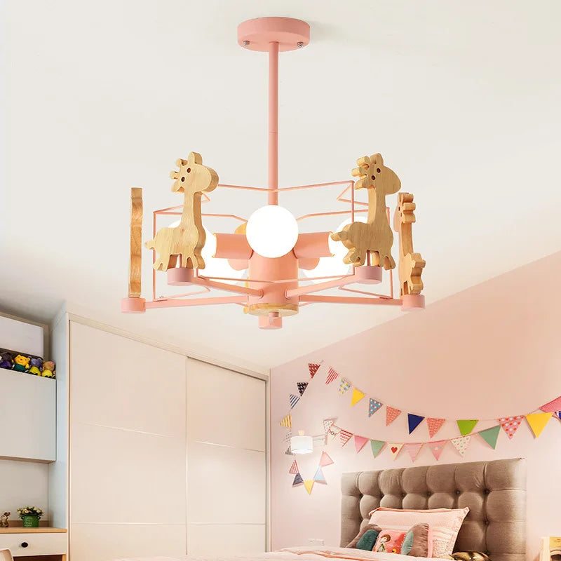 Lustre enfant LED en forme de girafe