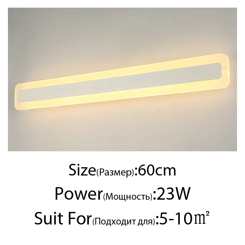 applique murale led acrylique miroir rectangle déco maison