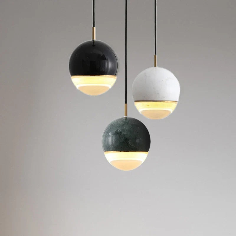 suspension LED design nordique en marbre pour intérieur décoratif