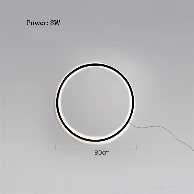 applique murale à led en forme d'anneau pour décoration moderne