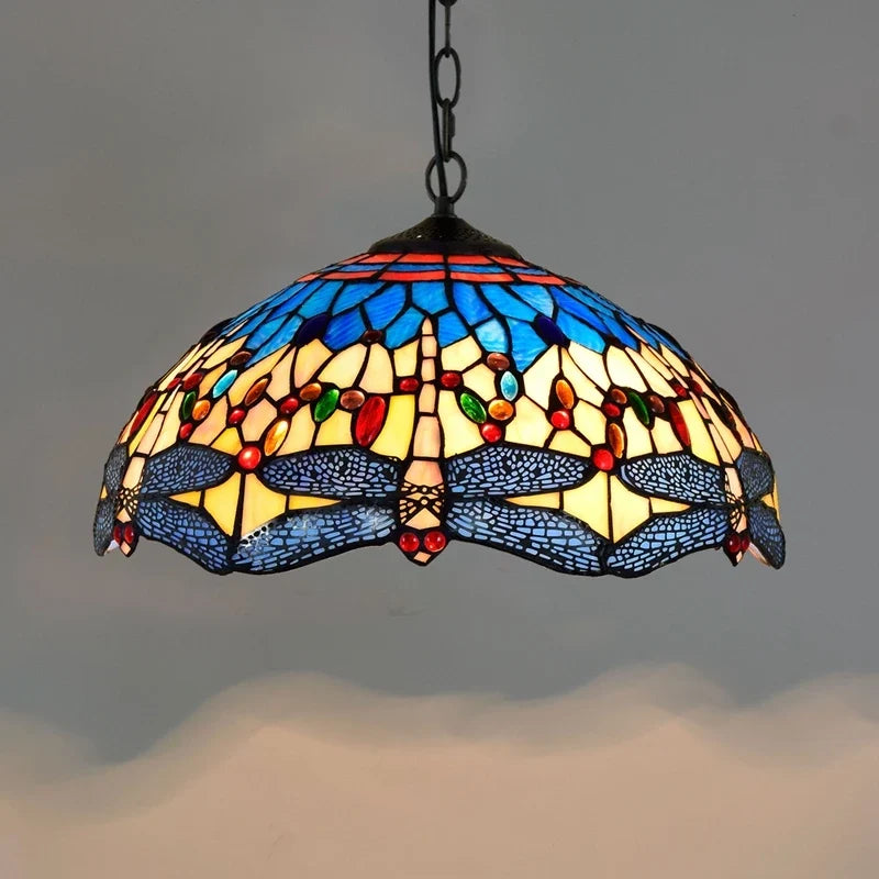 Bohême rétro européen coloré Tiffany verre lustre lustre Bar Restaurant créatif Rural porche méditerranéen lustre