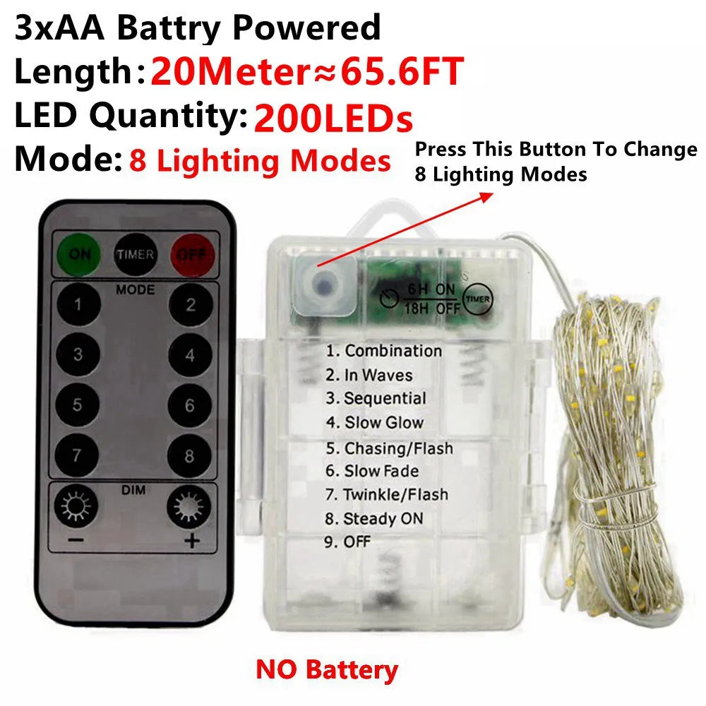 guirlande lumineuse led télécommandée fil de cuivre décorative étanche