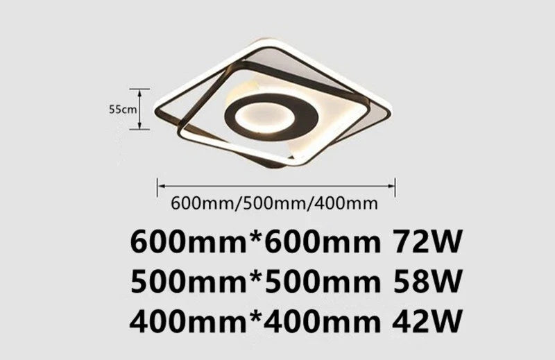 plafonnier led carré moderne à intensité variable pour intérieur maison