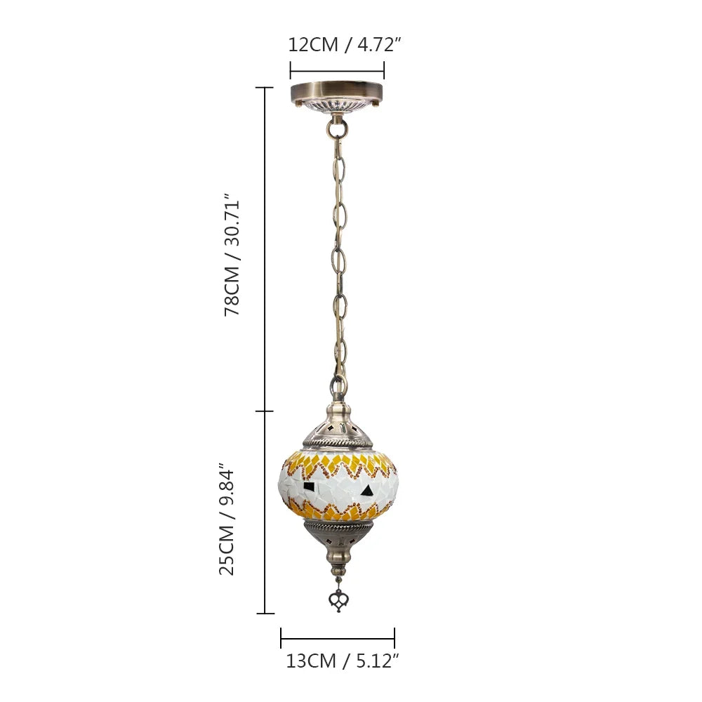 suspension turque en verre mosaïque artisanale décoration méditerranéenne