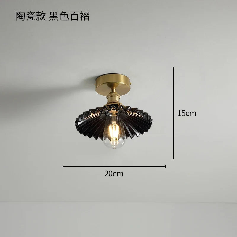 plafonnier nordique cuivre LED luminaires interrupteur chambre salon escalier lumière Plafon montage Flount en céramique éclairage à la maison