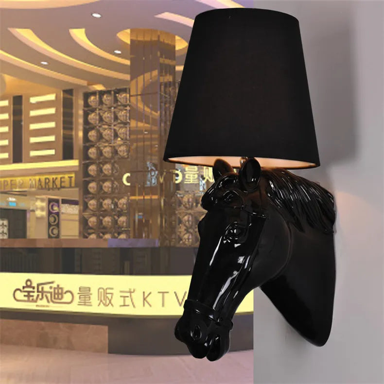 applique murale style européen cheval pour salon hôtel foyer
