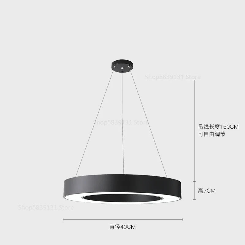 suspension lumière led en métal minimaliste suspendue