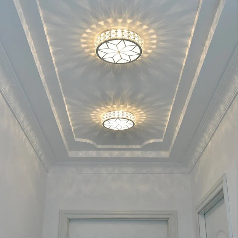 Plafonniers nordiques Lampara Techo lustre Led lumières en cristal Luminaria De Teto Para Sala Plafonnier or noir blanc Lampy