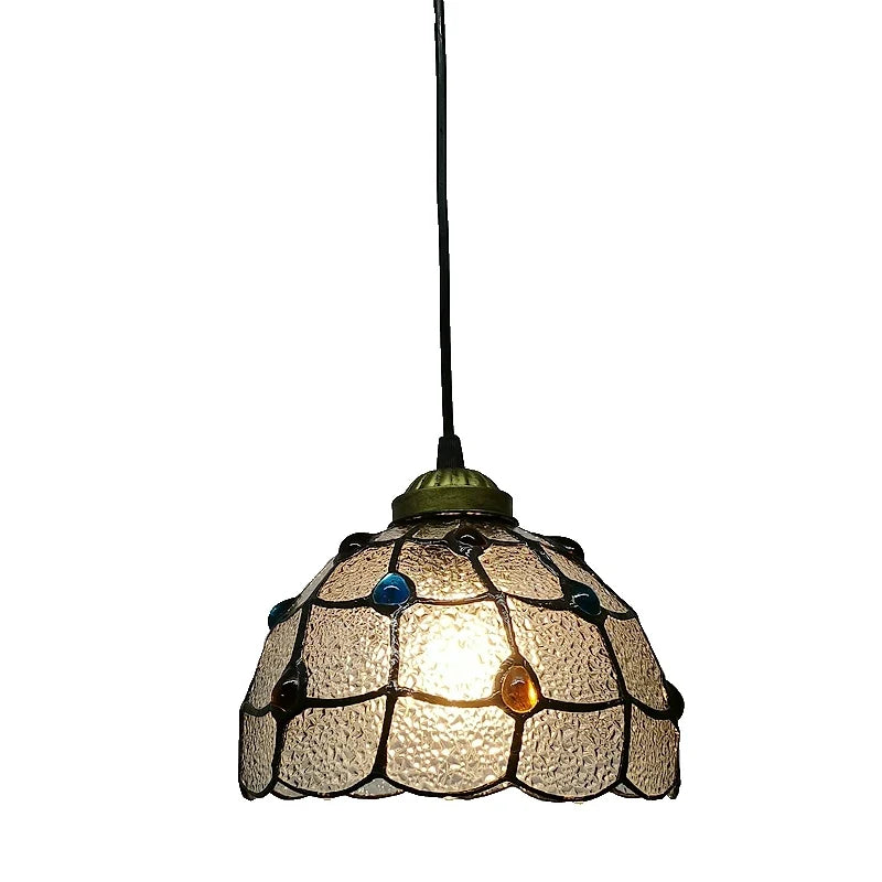 lustre en vitrail style tiffany pour éclairage décoratif antique