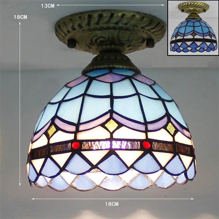 Plafonnier Led en verre créatif moderne avec ampoule 7W E27