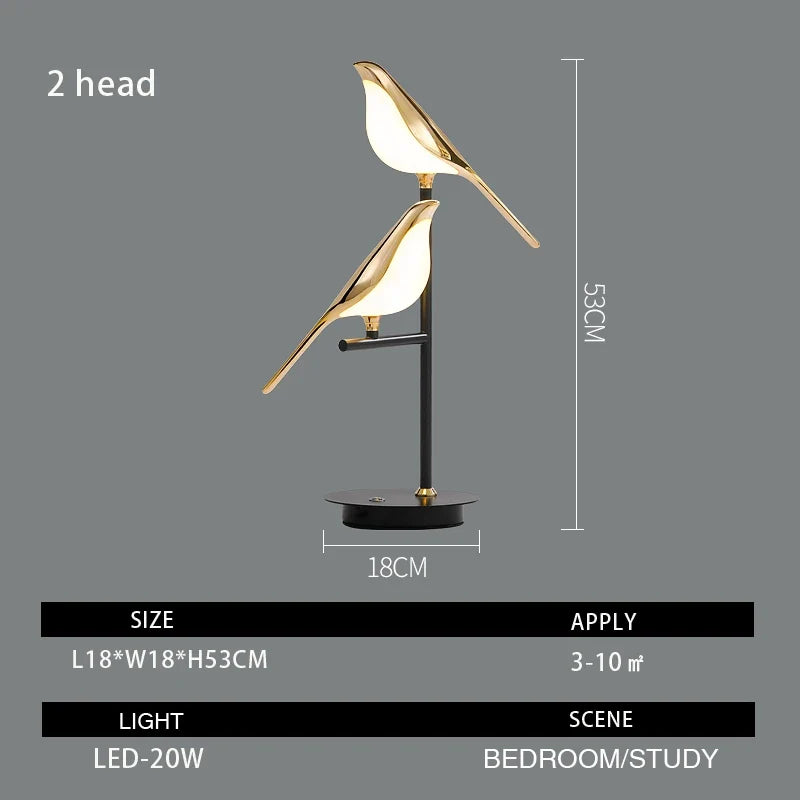 Nomi Lampadaire LED lampe oiseau postmoderne galvanoplastie doré jardin lecture chambre étude salon lampadaire de luxe