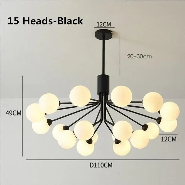 lustre apiales nordic led luxe boule de verre design moderne