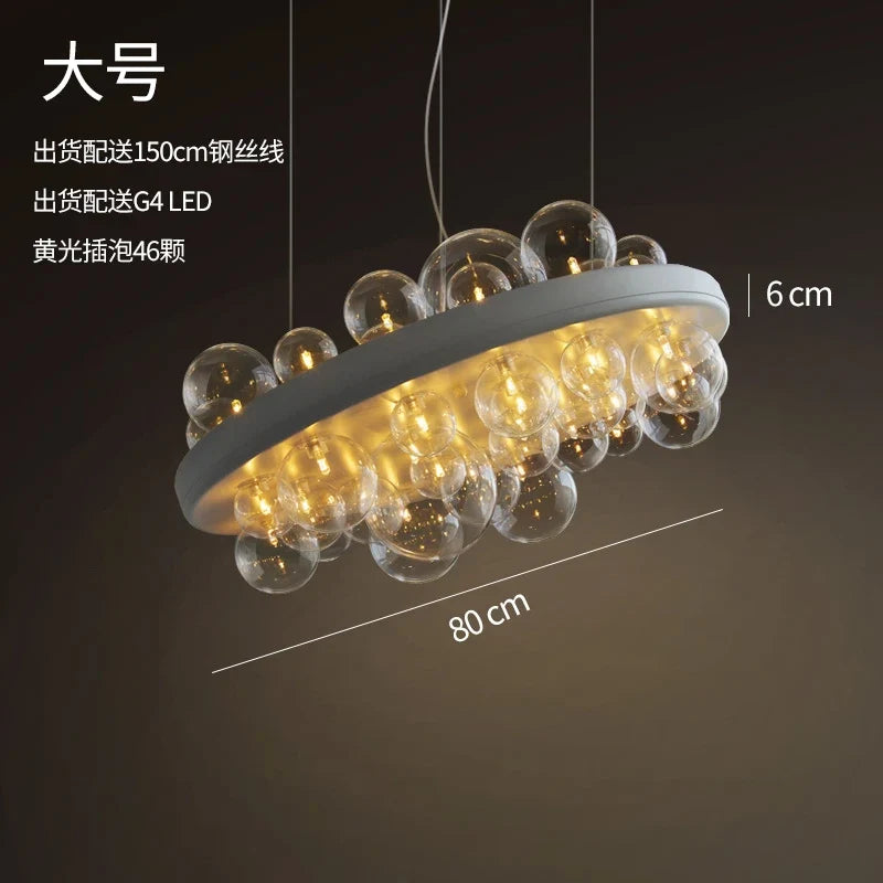 lustre en verre transparent design moderne pour décoration intérieure