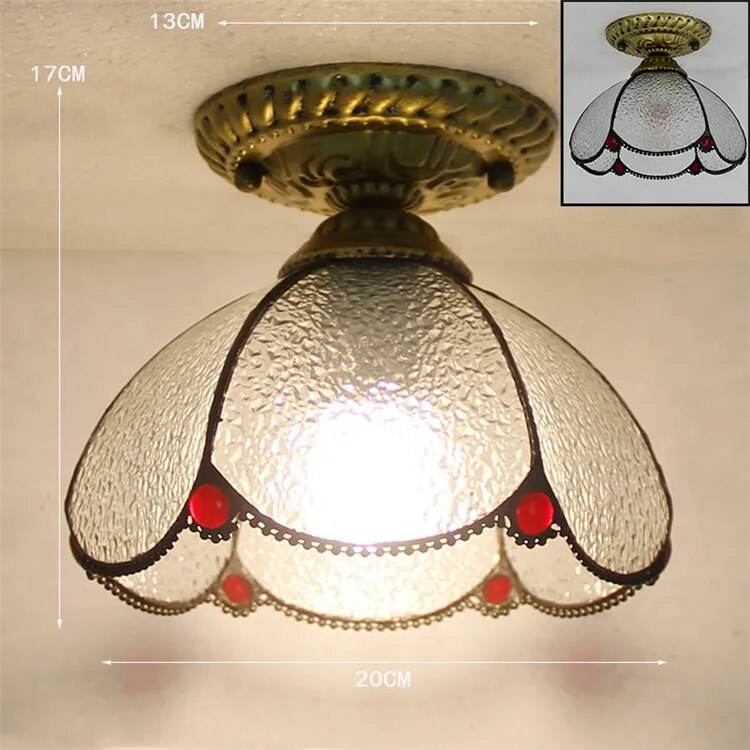 Plafonnier Led en verre créatif moderne avec ampoule 7W E27