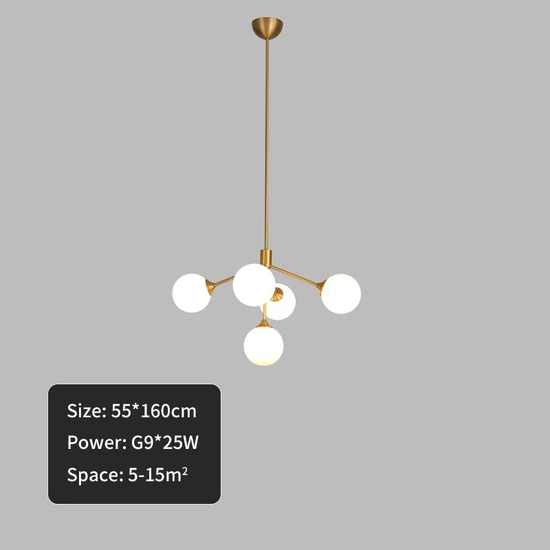 lustre design nordique décoratif avec éclairage led spoutnik