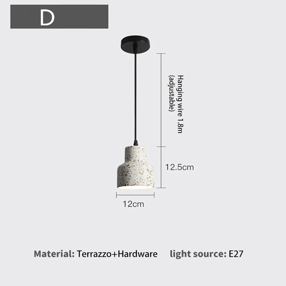 Luminaires suspendus en ciment blanc nordique E27 Bar salon cuisine lampe suspendue moderne lumière Suspension Luminaire éclairage