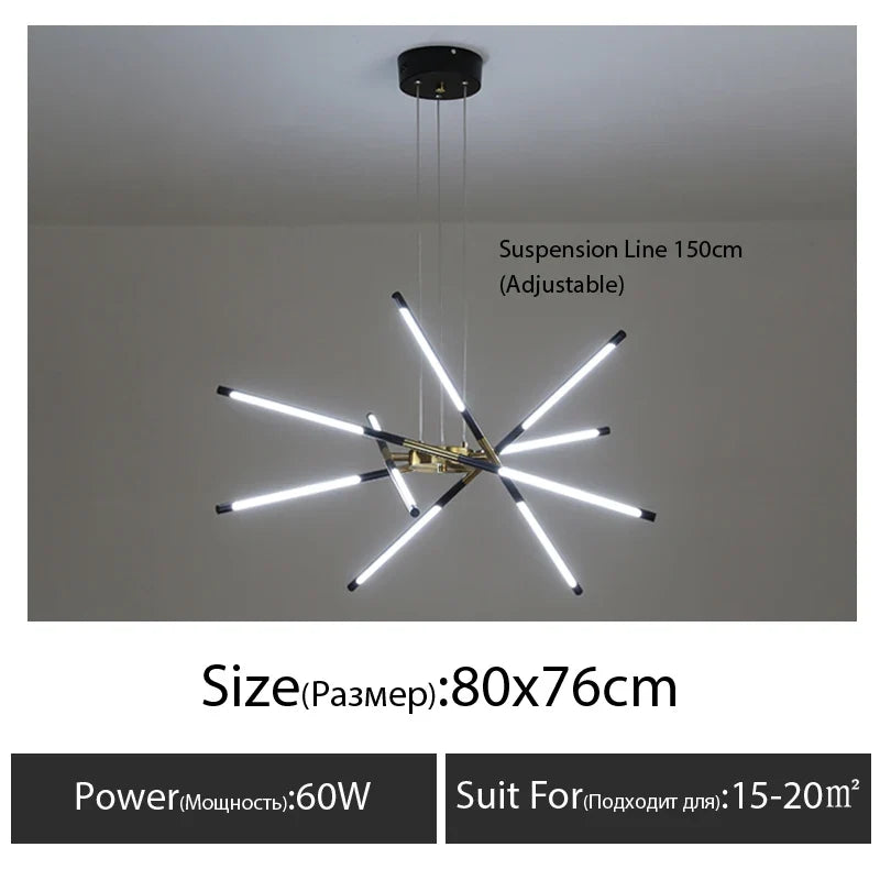 Light luxury style Nordic restaurant chandelier, simple modern atmosphere creative living room bedroom lighting net red led lamp