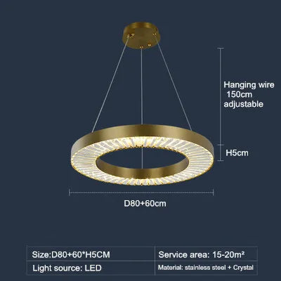 lustre en cristal de luxe style nordique moderne