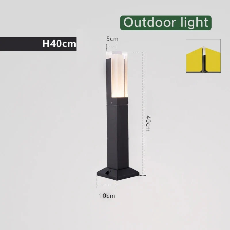 Lampe à gazon moderne lumière extérieure en aluminium étanche à l'eau porche jardin IP54 lampe à gazon extérieure maison cour décor paysage lumières