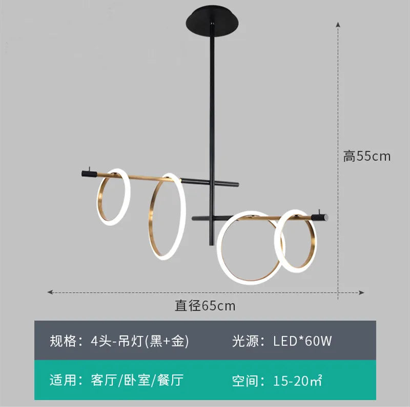 suspension LED design moderne pour décoration intérieure